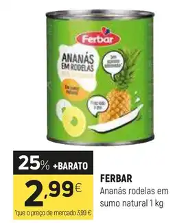 Coviran FERBAR Ananás rodelas em sumo natural promoção