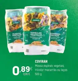 Coviran COVIRAN Massa espirais vegetais, tricolor macarrão ou laços promoção