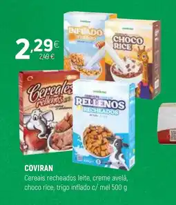 Coviran COVIRAN Cereais recheados leite, creme avelã, choco rice, trigo inflado c/ mel promoção
