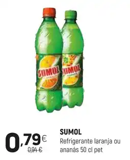 Coviran SUMOL Refrigerante laranja ou ananás pet promoção