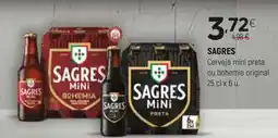Coviran SAGRES Cerveja mini preta ou bohemia original promoção