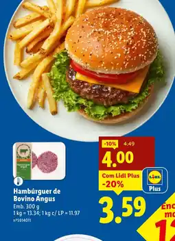 Lidl Hambúrguer de Bovino Angus promoção