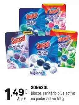 Coviran SONASOL Blocos sanitário blue activo ou poder activo promoção