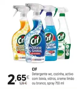 Coviran CIF Detergente wc, cozinha, activo com lixivia, vidros, creme limão ou branco, spray promoção