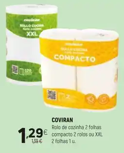 Coviran COVIRAN Rolo de cozinha 2 folhas compacto 2 rolos ou XXL promoção