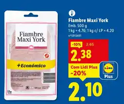 Lidl Fiambre Maxi York promoção
