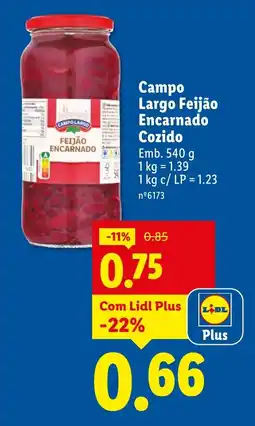 Lidl Campo Largo Feijão Encarnado Cozido promoção