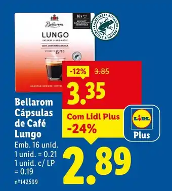 Lidl Bellarom Cápsulas de Café Lungo promoção
