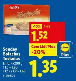 Lidl Sondey Bolachas Tostadas promoção