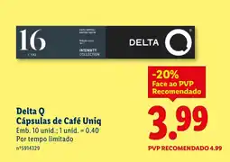 Lidl Delta Q Cápsulas de Café Uniq promoção