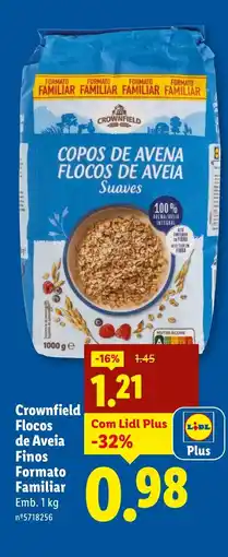 Lidl Crownfield Flocos de Aveia Finos Formato Familiar promoção