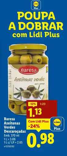 Lidl Baresa Azeitonas Verdes Descaroçadas promoção