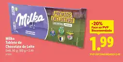 Lidl Milka Tablete de Chocolate de Leite promoção