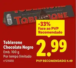 Lidl Toblerone Chocolate Negro promoção