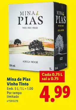 Lidl Mina de Pias Vinho Tinto promoção