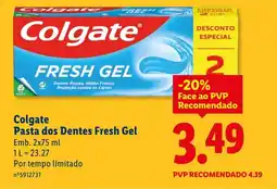 Lidl Colgate Pasta dos Dentes Fresh Gel promoção