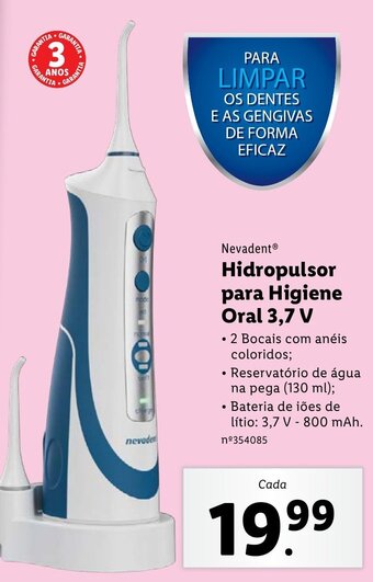 Lidl Nevadent Hidropulsor para Higiene Oral 3,7V promoção