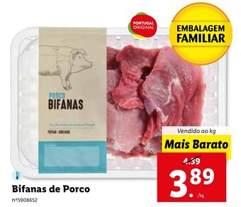 Lidl Bifanas de Porco promoção