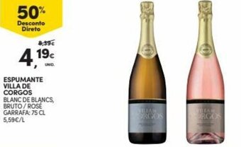 Continente Espumante Villa de Corgos 75cl promoção