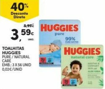 Continente Toalhitas Huggies 3 x 56 Unid promoção