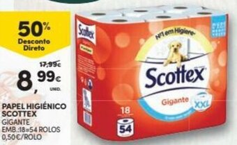 Papel Higiénico Scottex 18=54 Rolos