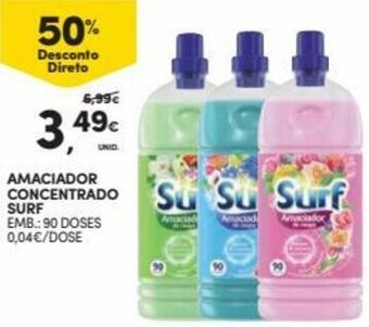 Continente Amaciador Concentrado Surf 90 Doses promoção