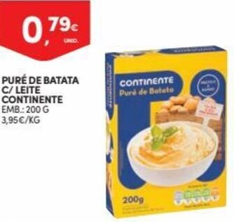 Continente Puré de Batata C/ Leite Continente 200g promoção