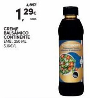 Continente Creme Balsamico Continente 250ml promoção
