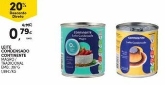 Continente Leite Condensado Continente 397g promoção