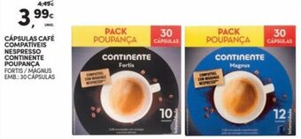 Continente Cápsulas Café Compatíveis Nespresso Continente Poupança 30 Cápsulas promoção