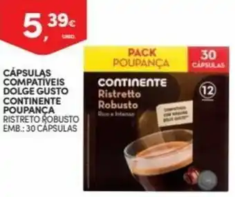 Continente Cápsulas Café Compatíveis Dolce Gusto Continente Poupança 30 Cápsulas promoção