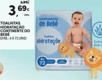 Continente Toalhitas Hidratação Continente do Bebé 4 x 72 Unid promoção