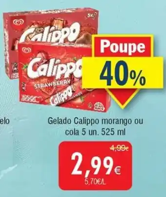 Froiz Gelado Calippo morango ou cola promoção
