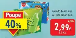 Froiz Gelado Feast 4un. ou Fizz limão 6un. promoção