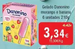 Froiz Gelado Danonino morango e banana promoção