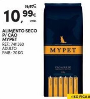 Continente Alimento Seco P/ Cão Mypet 20kg promoção