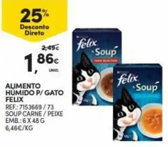 Continente Alimento Húmedo P/ Gato Felix 6 x 48g promoção