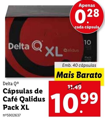 Lidl Delta Q Cápsulas de Café Qalidus Pack XL 40 Cápsulas promoção