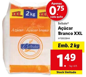 Lidl Belbake Açúcar Branco XXL 2kg promoção