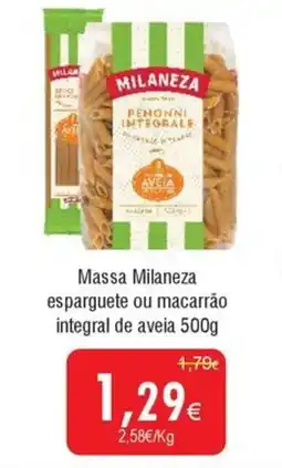 Froiz Massa Milaneza esparguete ou macarrão integral de aveia promoção