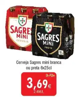 Froiz Cerveja Sagres mini branca ou preta promoção
