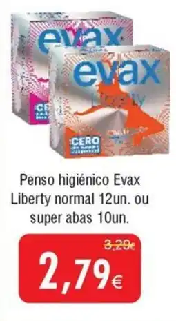 Froiz Penso higiénico Evax Liberty normal 12un. ou super abas 10un. promoção