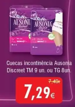 Froiz Cuecas incontinência Ausonia Discreet TM 9 un. ou TG 8un. promoção