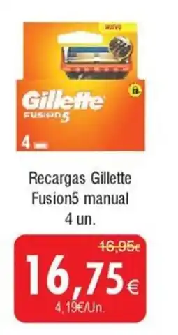 Froiz Recargas Gillette Fusion5 manual promoção