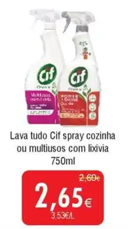 Froiz Lava tudo Cif spray cozinha ou multiusos com lixivia promoção