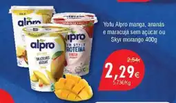 Froiz Yofu Alpro manga, ananás e maracujá sem açúcar ou Skyr morango promoção