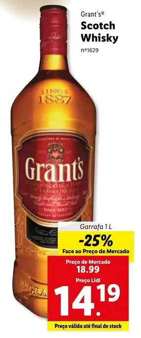 Lidl Grant's Scotch Whisky 1L promoção