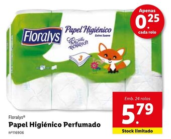 Lidl Floralys Papel Higiénico Perfumado 24 rolos promoção