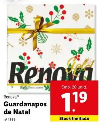 Lidl Renova Guardanapos de Natal 20 unid. promoção