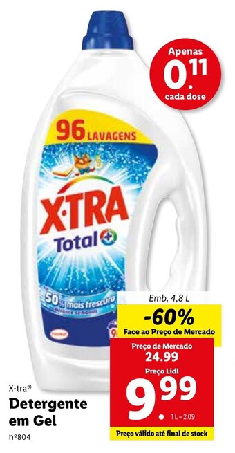 Lidl X-tra Detergente em Gel 4,8L promoção
